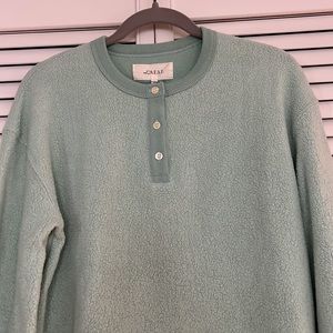 The GREAT. fleece Henley small Pale Aqua